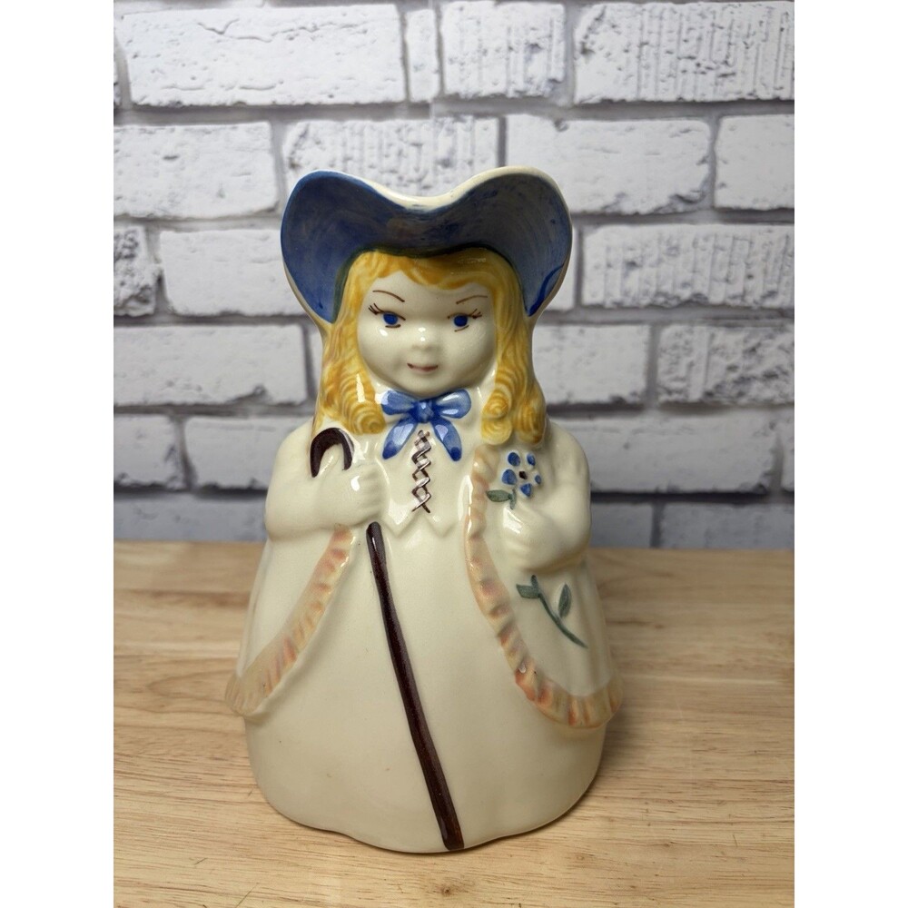 Little Bo Peep Pitcher Shawnee Pottery USA Vintage Ceramic 8" Water Milk Mint